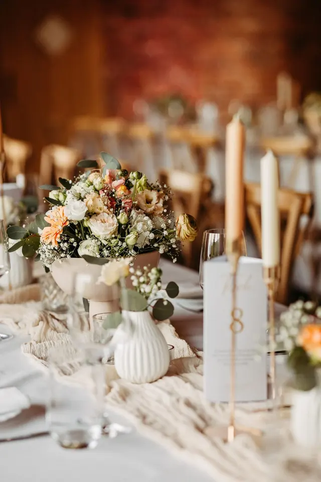Hochzeit centerpiece kerzen blumen - Dekoration von Stil-Echt