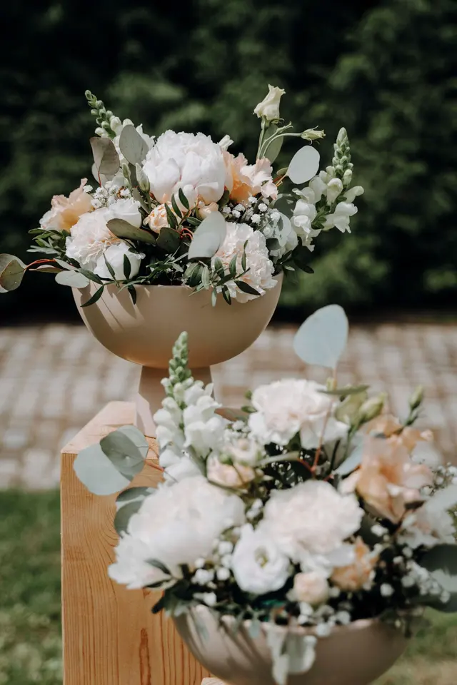 Blumen pokalvasen weiß - Dekoration von Stil-Echt