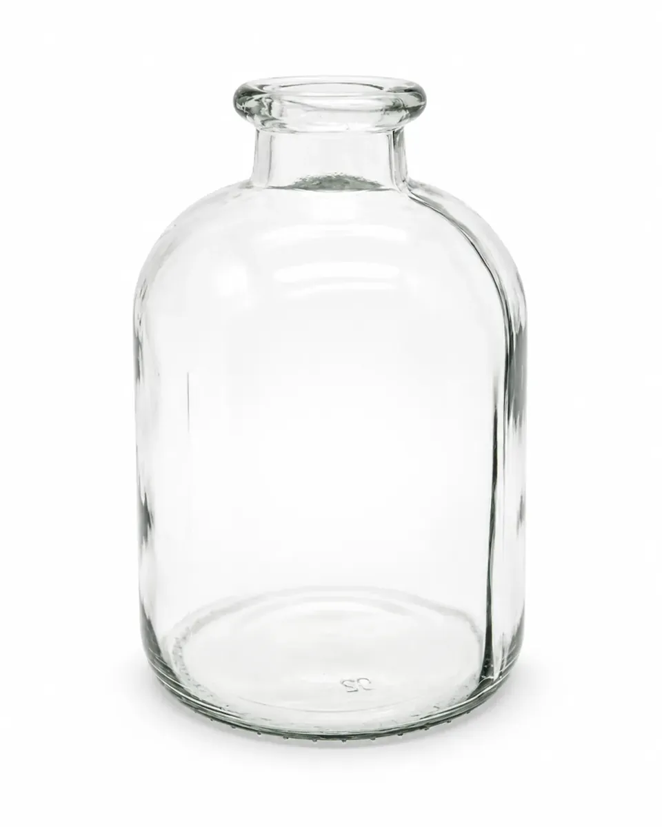 Flaschenvase Klarglas aus dem Stil-Echt Deko-Verleih