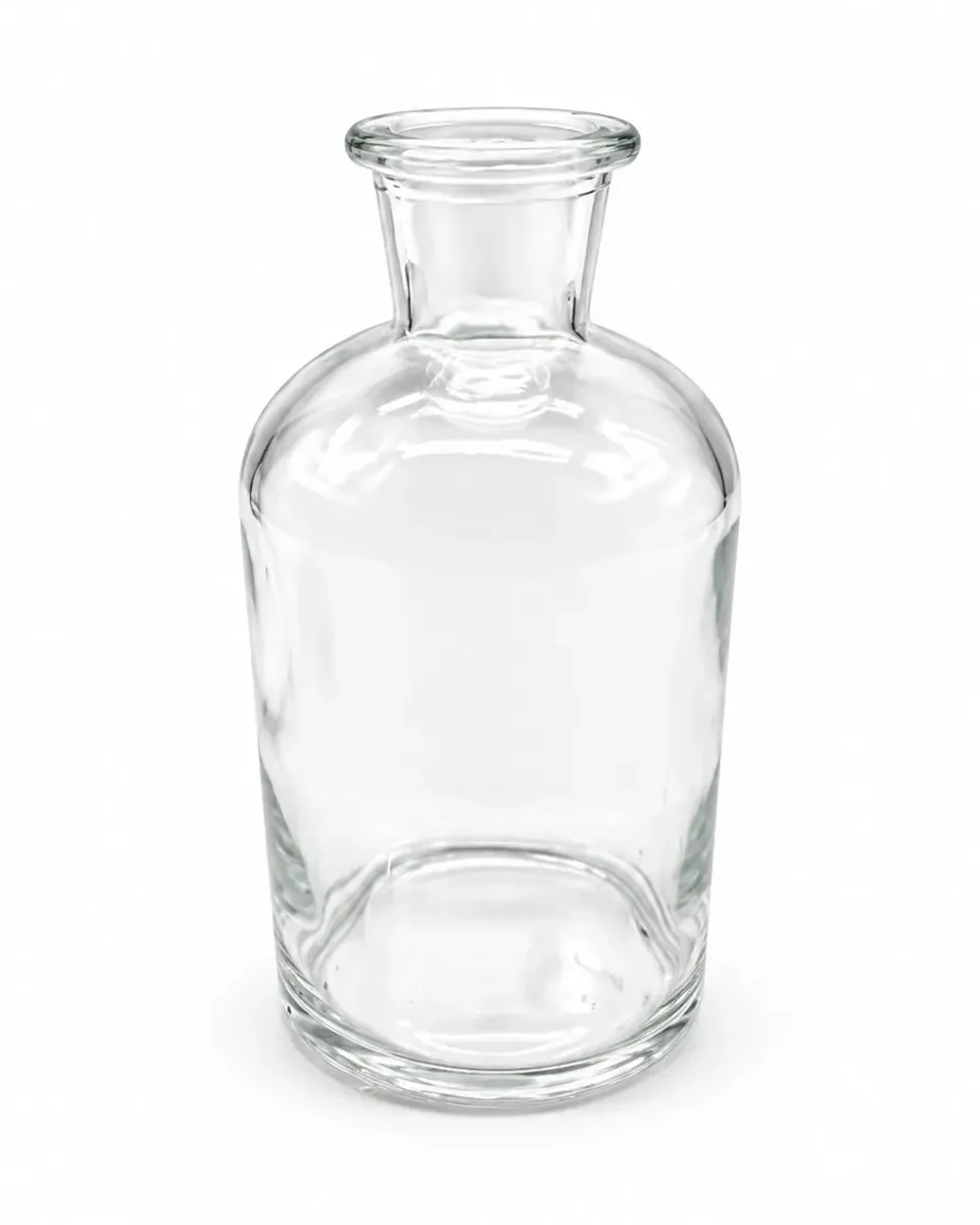 Flaschenvase klein, Glas aus dem Stil-Echt Deko-Verleih