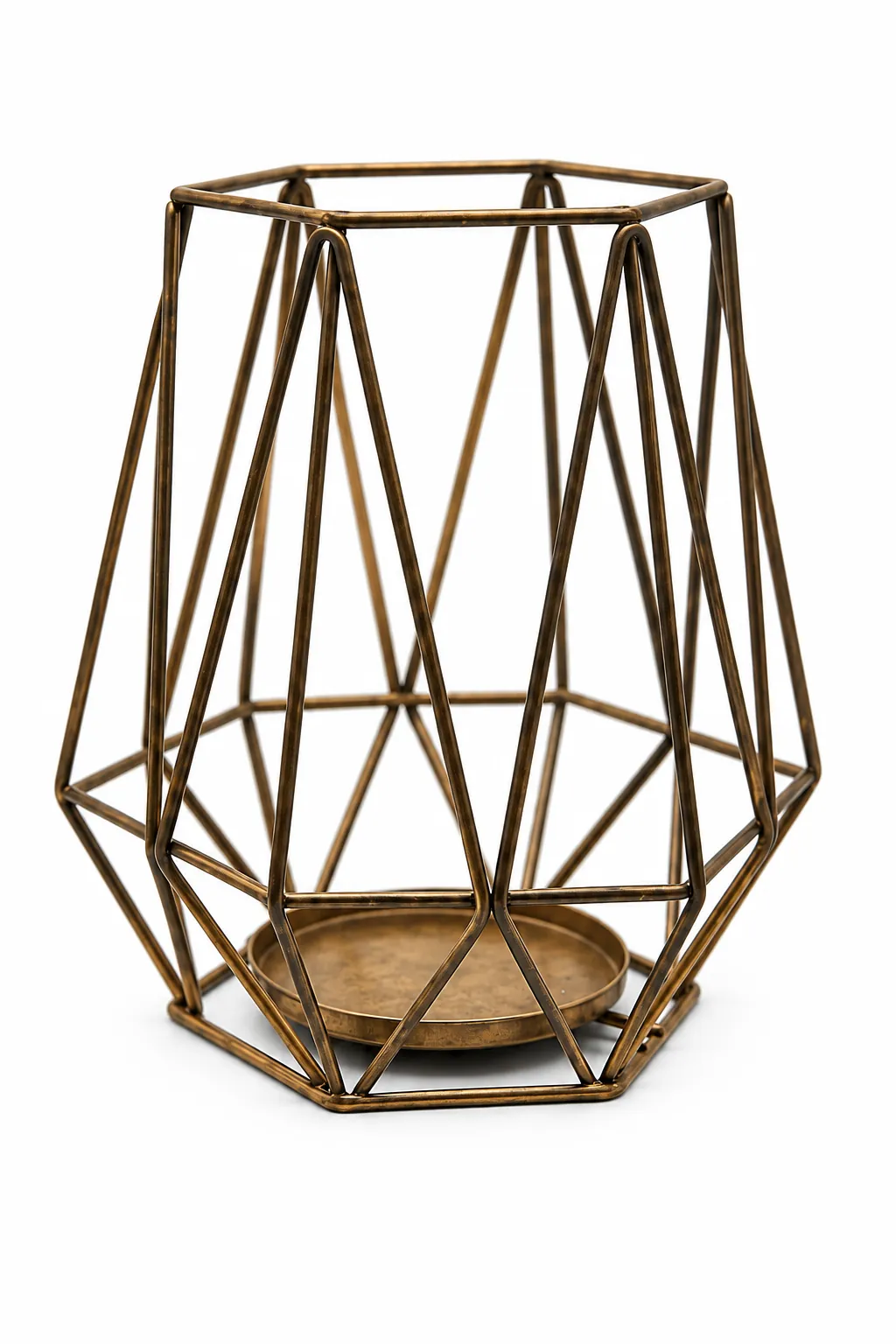 Geometrischer Kerzenhalter kupfer aus dem Stil-Echt Deko-Verleih