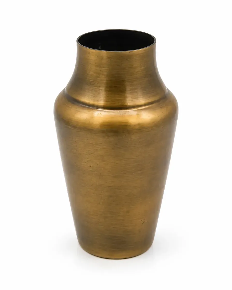 Messingvase oval aus dem Stil-Echt Deko-Verleih