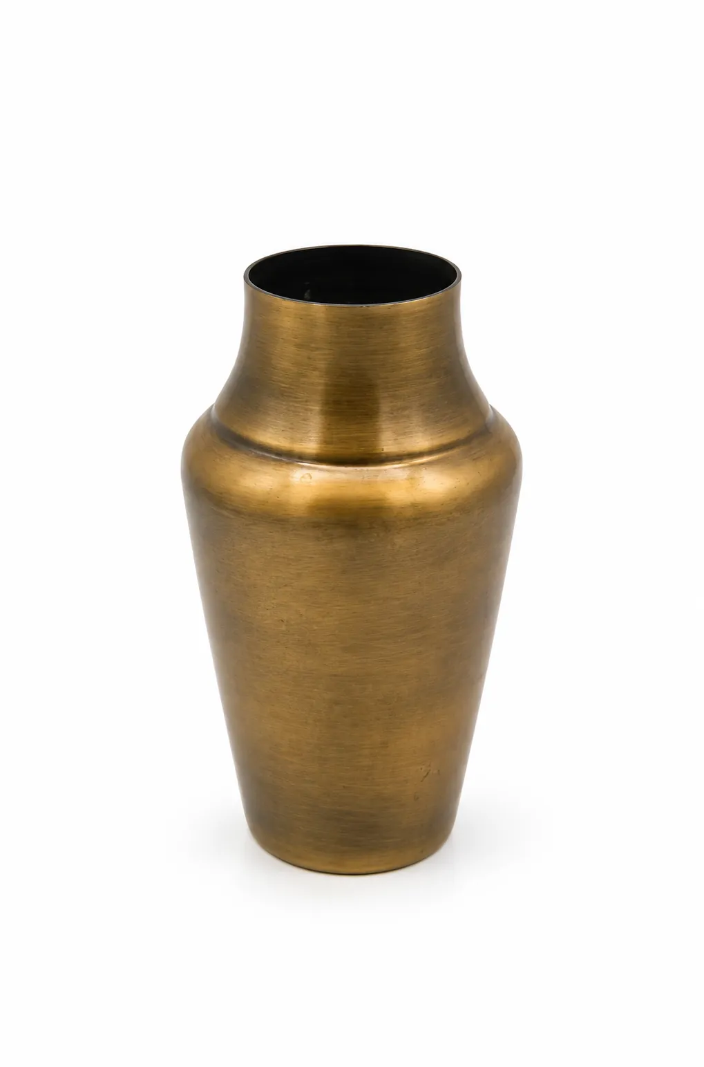 Messingvase oval aus dem Stil-Echt Deko-Verleih