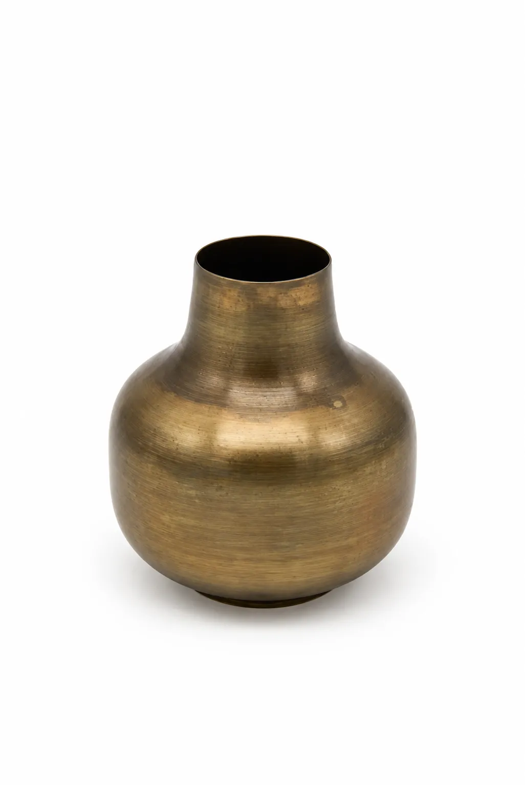 Messingvase rund aus dem Stil-Echt Deko-Verleih