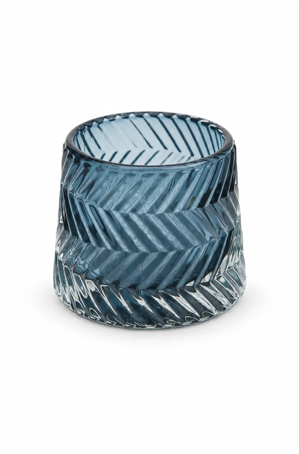 Teelichthalter Glas Dusty Blue aus dem Stil-Echt Deko-Verleih