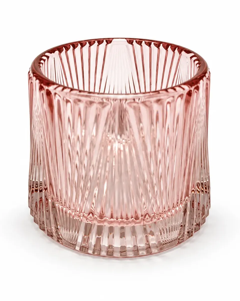 Teelichthalter Glas Light Rose aus dem Stil-Echt Deko-Verleih