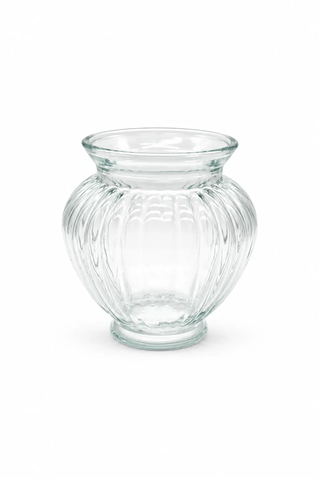 Vase geriffeltes Klarglas aus dem Stil-Echt Deko-Verleih